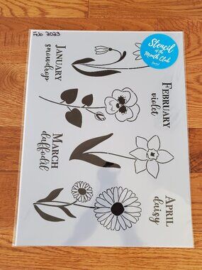 February 2023 Stencil of the Month Stencil Set w/ Add-On | Flowers | BRAND NEW